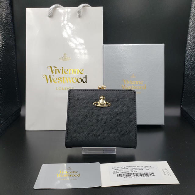 Vivienne Westwood(ヴィヴィアンウエストウッド)の即購入‼︎ヴィヴィアンウエストウッド　二つ折り財布　がま口財布　ブラック レディースのファッション小物(財布)の商品写真