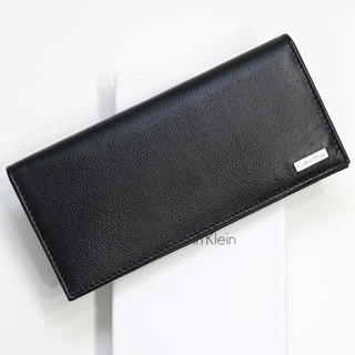 カルバンクライン(Calvin Klein)の新品 カルバンクライン 財布 二つ折り 長財布 メンズ レザー 大容量 ブラック(長財布)