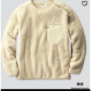 エンジニアードガーメンツ(Engineered Garments)のUNIQLO エンジニアドガーメンツコラボ フリースプルオーバーホワイト(ニット/セーター)