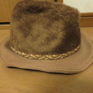 カシラ(CA4LA)の美品☆TOP KNOT　HAT　帽子　ハット　秋冬　ファー　異素材　カシラ　(ハット)