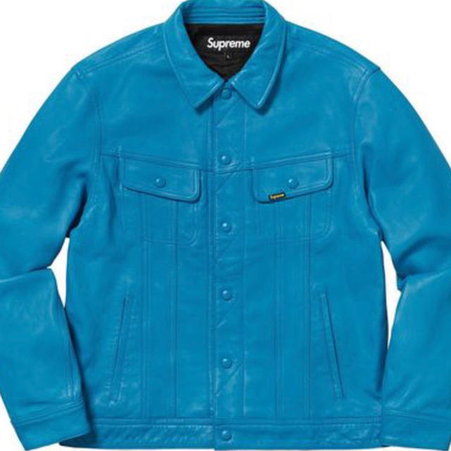 Supreme(シュプリーム)の本物　SUPREME leather trucker jacket 18aw M メンズのジャケット/アウター(レザージャケット)の商品写真