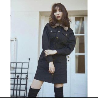 スナイデル(SNIDEL)のHer lip to Belted Denim Mini Dress ワンピ　S(ミニワンピース)