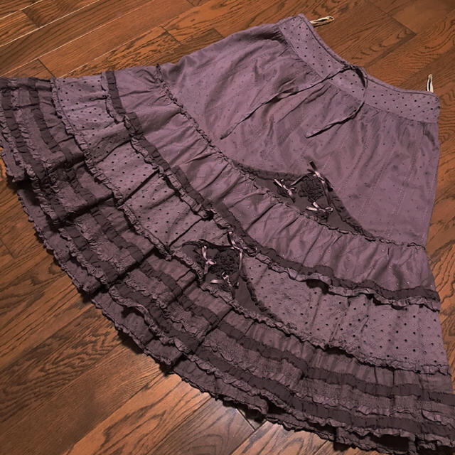 PINK HOUSE(ピンクハウス)の　専用出品　コットンレースミディ丈スカート　サテンリボン　ブラウス レディースのスカート(ロングスカート)の商品写真