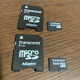 トランセンド(Transcend)のTranscend microSDHCカード 8GB 中古 2枚組(PC周辺機器)