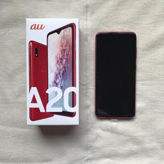 サムスン(SAMSUNG)のau Galaxy A20 Red新品(スマートフォン本体)