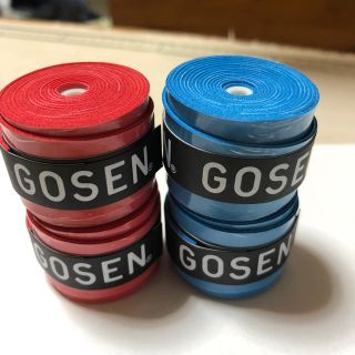 ゴーセン(GOSEN)のGOSENグリップテープ 赤と青 2個ずつ 計4個(テニス)