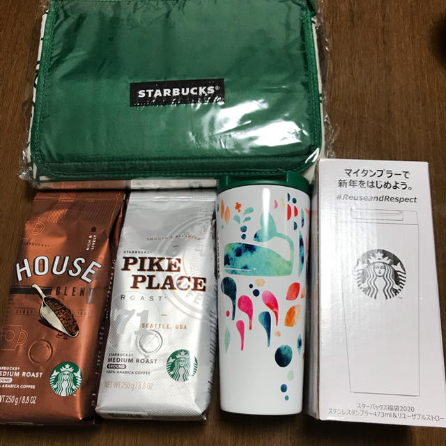 Starbucks Coffee(スターバックスコーヒー)のスターバックス福袋2020 コーヒー、タンブラー、シートセット《送料込》 食品/飲料/酒の飲料(コーヒー)の商品写真