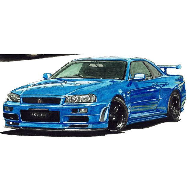 NC-274 GT-R R34/ジャパン限定版画 直筆サイン額装●作家 平右ヱ門エンタメ/ホビー