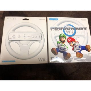 ウィー(Wii)のWii マリオカート用ハンドル　2個セット(家庭用ゲーム機本体)