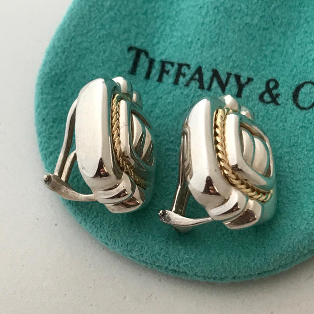 Tiffany & Co.(ティファニー)のTiffanyヴィンテージ  スクエア コンビイヤリング 希少 レディースのアクセサリー(イヤリング)の商品写真