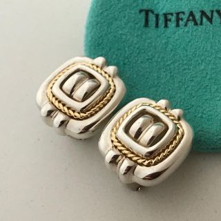 ティファニー(Tiffany & Co.)のTiffanyヴィンテージ  スクエア コンビイヤリング 希少(イヤリング)