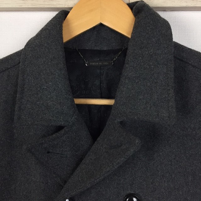 FUGA(フーガ)の美品 ゴスタールジフーガ メルトンピーコート チャコールグレー サイズ46 メンズのジャケット/アウター(ピーコート)の商品写真