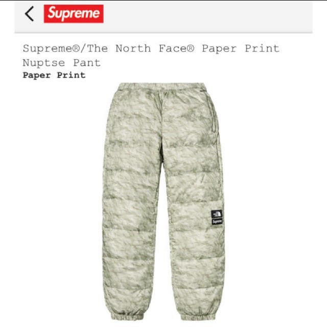 Supreme The NorthFace Paper Print pant M