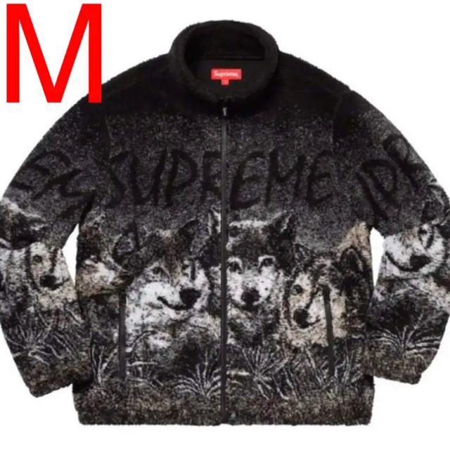 blackブラック黒状態supreme Wolf fleece jacket