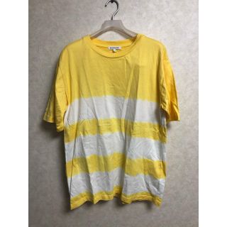 グローバルワーク(GLOBAL WORK)のグローバルワークス　LサイズTシャツ　半袖　黄色白ボーダー(Tシャツ/カットソー(半袖/袖なし))