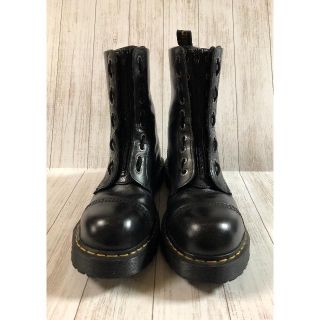 ドクターマーチン(Dr.Martens)の美品 レアモデル☆☆ブラックＢＥＸ厚底ソール☆☆フロントジップ カスタム(ブーツ)