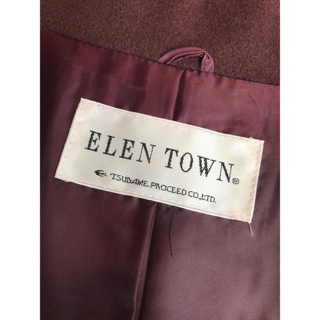 ELEN TOWN　 チョコレートブラウン　ラム×カシミア　チェスターコート レディースのジャケット/アウター(チェスターコート)の商品写真