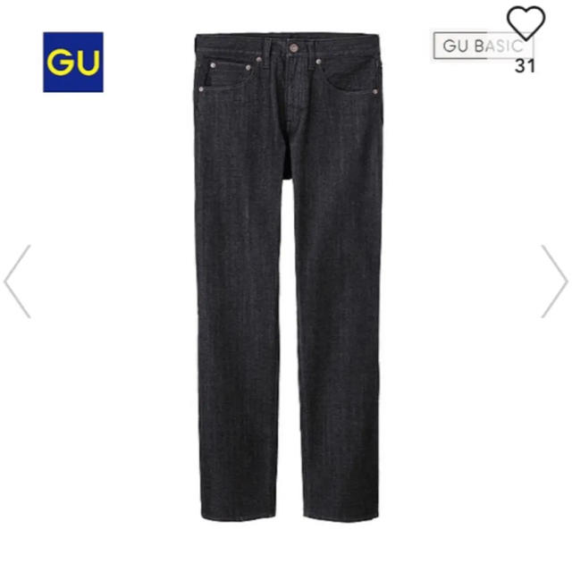 GU(ジーユー)の【新品未使用】レギュラーフィットストレートジーンズ ブラック メンズのパンツ(デニム/ジーンズ)の商品写真