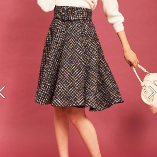 31 Sons de mode(トランテアンソンドゥモード)のツイードフレアスカート レディースのスカート(ひざ丈スカート)の商品写真