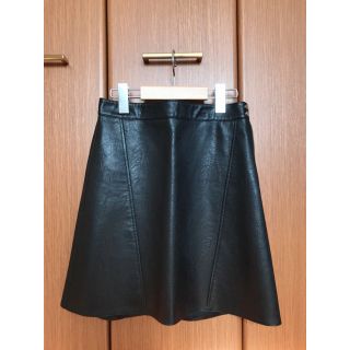 ザラ(ZARA)のZARA 台形ミニスカート(合皮) XS 黒(ミニスカート)