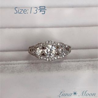 1.5ct♪ CZダイヤ プリンセスパヴェリング(13号)★巾着付き、即日発送(リング(指輪))