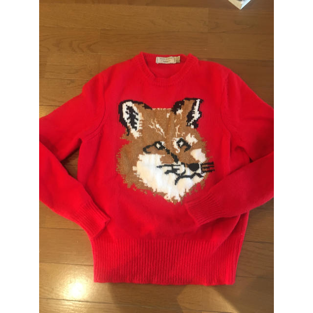 美品 Maison Kitsune ヘッドニット 赤