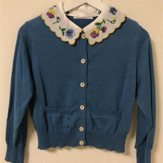 Jane Marple(ジェーンマープル)ビオラ刺繍襟カーディガン | tspea.org