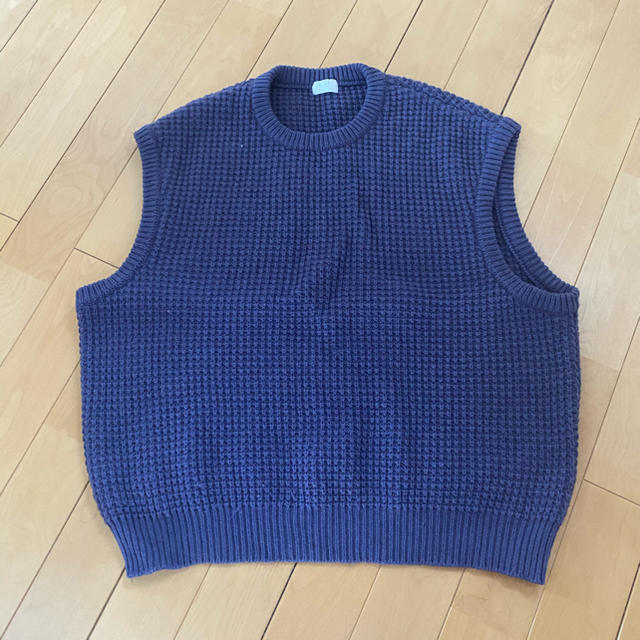 uru 18aw knit vest navy ニットベスト