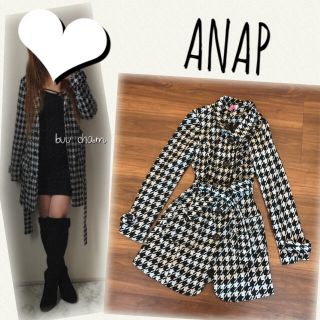 アナップ(ANAP)のANAP♡千鳥柄コート(ロングコート)