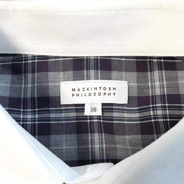 MACKINTOSH PHILOSOPHY(マッキントッシュフィロソフィー)の定1.5万　マッキントッシュフィロソフィー チェック柄クレリック長袖シャツ38 メンズのトップス(シャツ)の商品写真