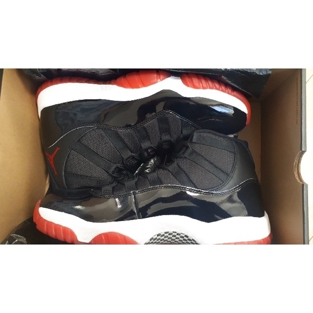 NIKE AIR JORDAN 11 RETRO BRED 28cm 黒赤