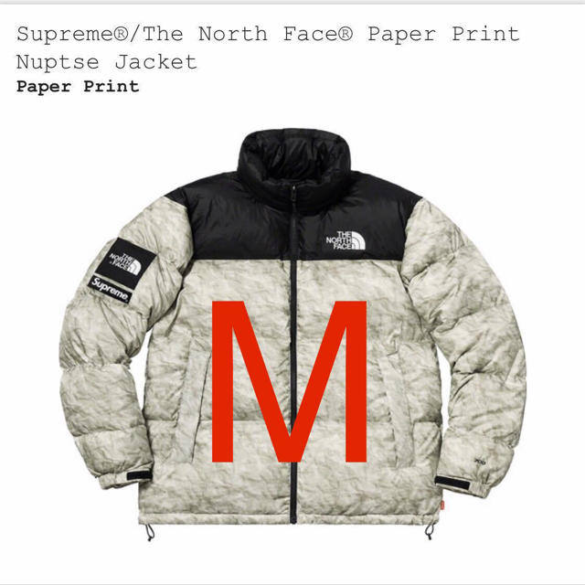 supreme x TNF Paper Print Nuptse Jacket