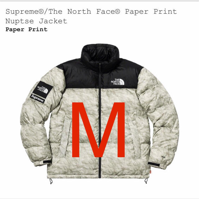Supreme(シュプリーム)のsupreme x TNF Paper Print Nuptse Jacket メンズのジャケット/アウター(ダウンジャケット)の商品写真