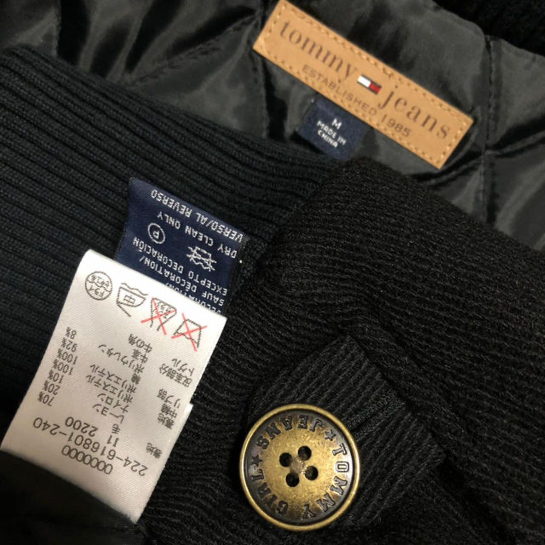 TOMMY HILFIGER(トミーヒルフィガー)のトミーヒルフィガー ショートダッフルコート M ブラック レディースのジャケット/アウター(ダッフルコート)の商品写真