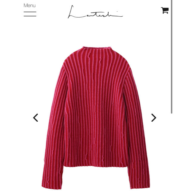 stripe knit top - red lautashi 鈴木えみ - ニット/セーター