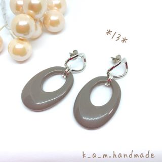 シルバーフープ＊オーバルリング＊チタンポストピアス(ピアス)