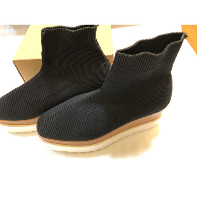 マイバレンタイン　ソックスブーツ　ブラック レディースの靴/シューズ(ブーツ)の商品写真
