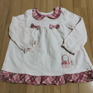 クーラクール(coeur a coeur)のクーラクール❤長袖 プルオーバー バックフリル チェック 90(Tシャツ/カットソー)