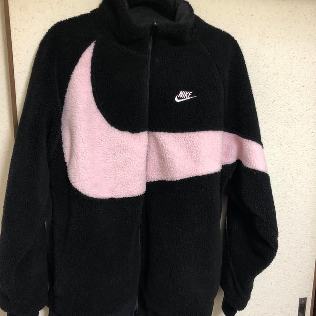 NIKE ボアジャケット 黒ピンク XLサイズ