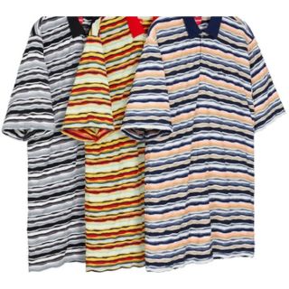 シュプリーム(Supreme)のTextured Stripe Polo M(ポロシャツ)