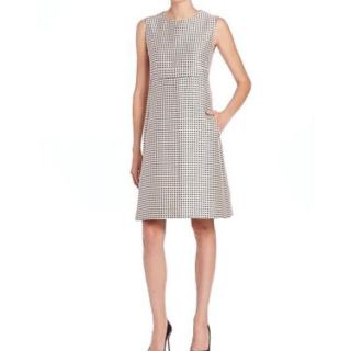 マックスマーラ(Max Mara)の未使用未着 エスマックスマーラ綿混 pearl gray vichy dress(ひざ丈ワンピース)