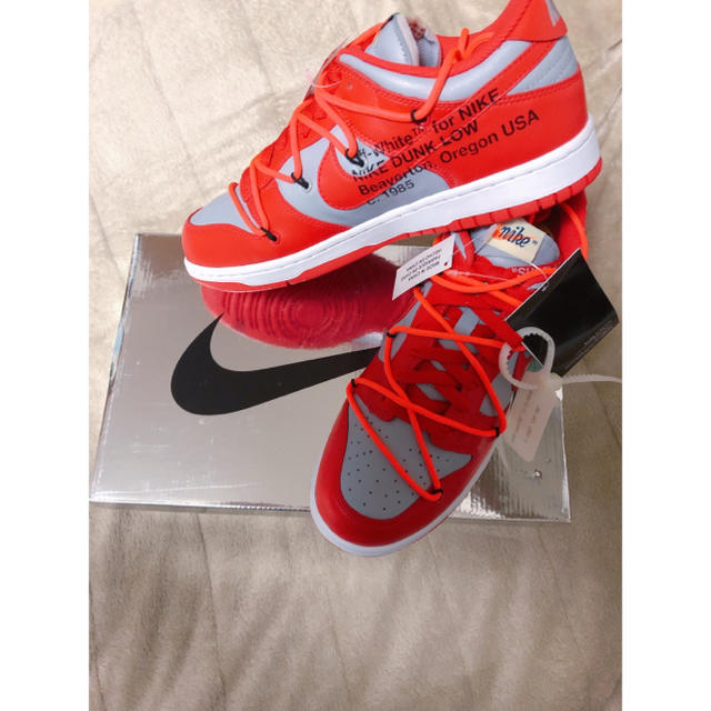 OFF-WHITE(オフホワイト)の26.5cm NIKE×off-white ダンクLow Dunk Red 赤 メンズの靴/シューズ(スニーカー)の商品写真