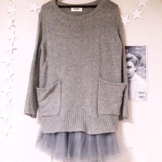 スナイデル(SNIDEL)のsnidel♡ニットコンビチュールワンピ(ミニワンピース)