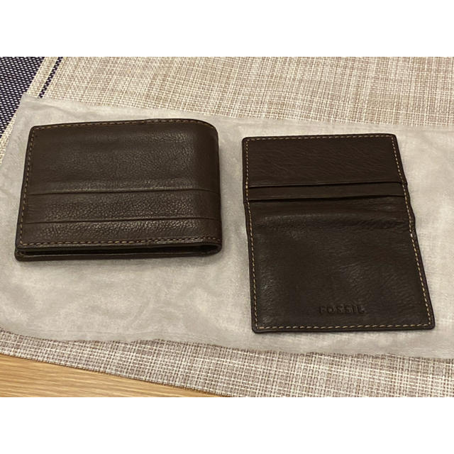 FOSSIL(フォッシル)のFOSSIL 財布　ウォレット　二つ折り　牛皮　ブラウン メンズのファッション小物(折り財布)の商品写真