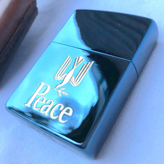 【未使用品】 ZIPPO ピース Peace ブルーチタン