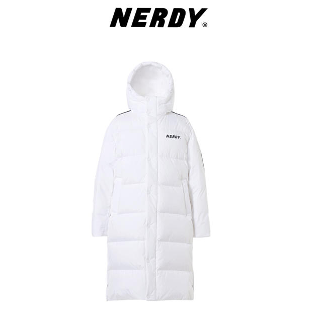 NERDY NY track long down jacket white | フリマアプリ ラクマ