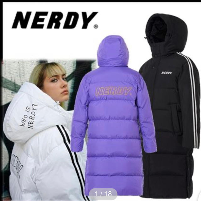 NERDY  NY track long down jacket white 1