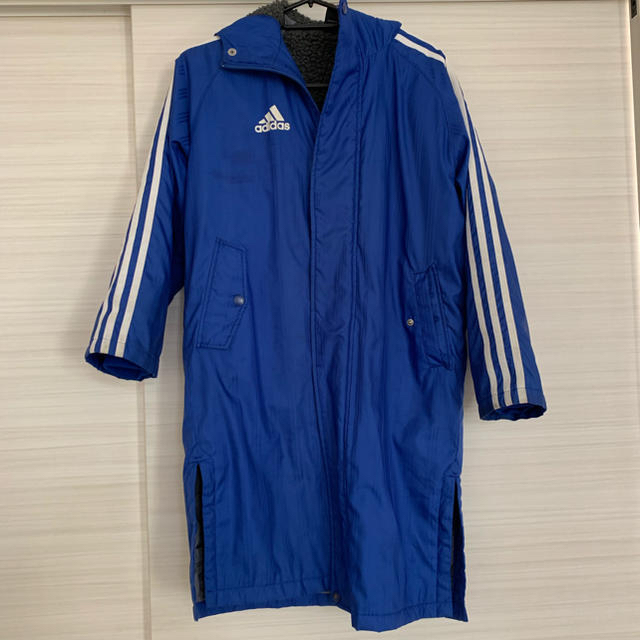 ◉adidas アディダス ベンチコート　光沢ブルー