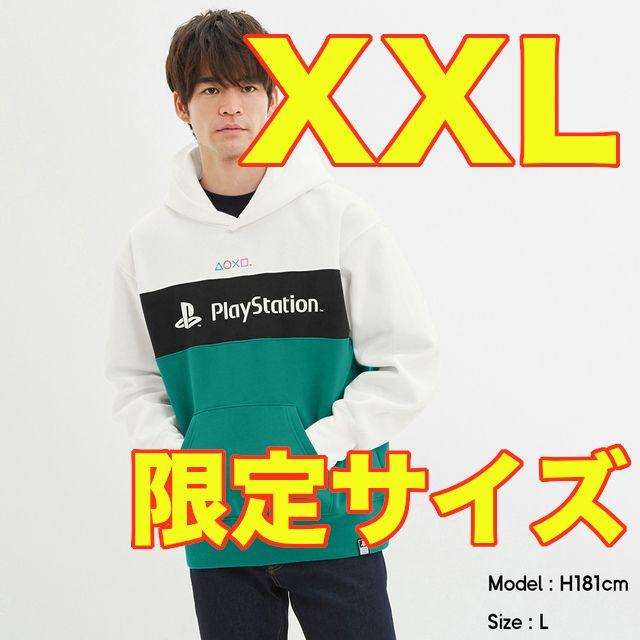 限定【XXL】(白) GU ビッグスウェットプルパーカー PlayStatioメンズ