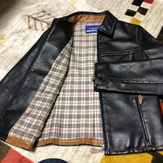 バーバリーブルーレーベル(BURBERRY BLUE LABEL)のBurberry レザージャケット　38(ライダースジャケット)